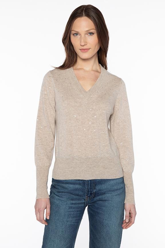 Kinross Cashmere Crystal V Neck