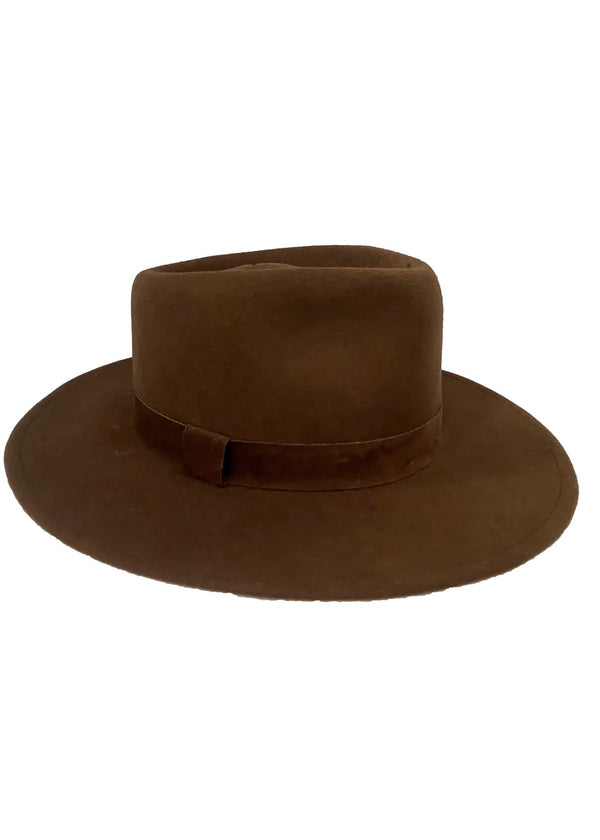 Hat Attack Mia Chocolate w/ Black leather band