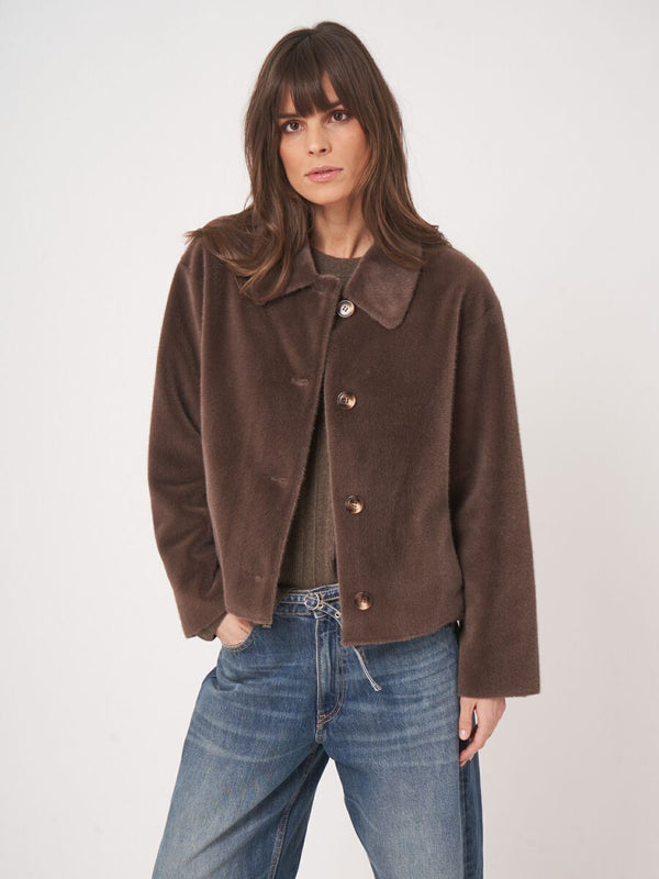 Repeat  Faux Fur Jacket,  800237