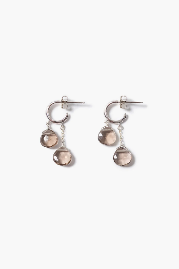 CL Bastion Earrings -Smokey Qtz
